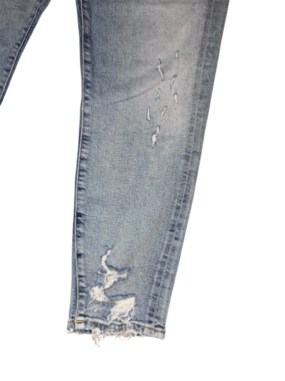 AGOLDE Sophie Cropped Skinny Jeans Distressed Light Wash Size 28 - Picture 4 of 7